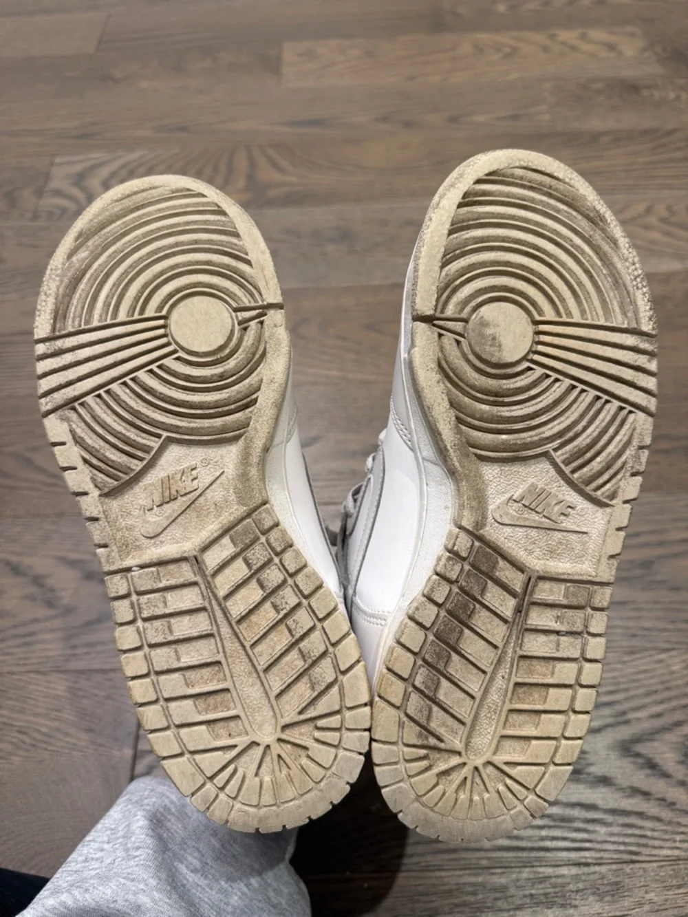 Nike High-Top Sneaker in White and Light Grey - Picture 7 of 13
